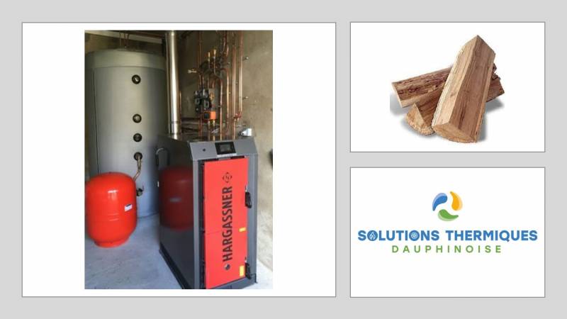 Remplacement d'une chaudière fioul par une chaudière bois Buches à Chatonnay en Isère